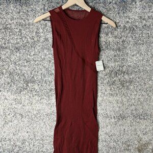 Free People Intimately Dress Womens XS/S Red Ribbed Bodycon Mini Tank FT1202